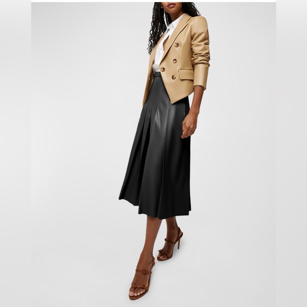 Veronica Beard
Herson Vegan Leather Pleated Midi Skirt
NWT
BLACK
SIZE 12 - Picture 9 of 9
